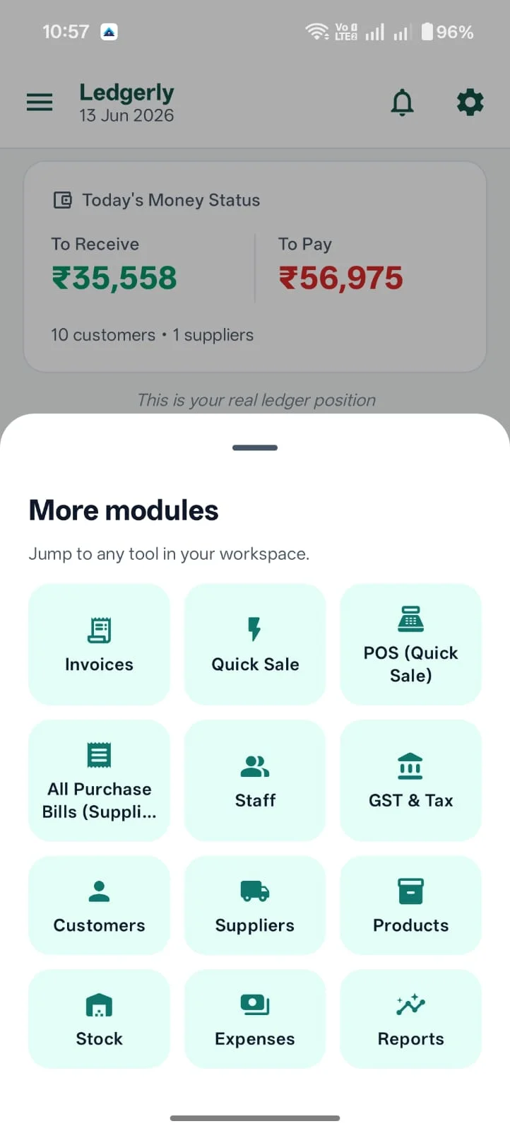 Ledgerly inventory and GST billing software for small business